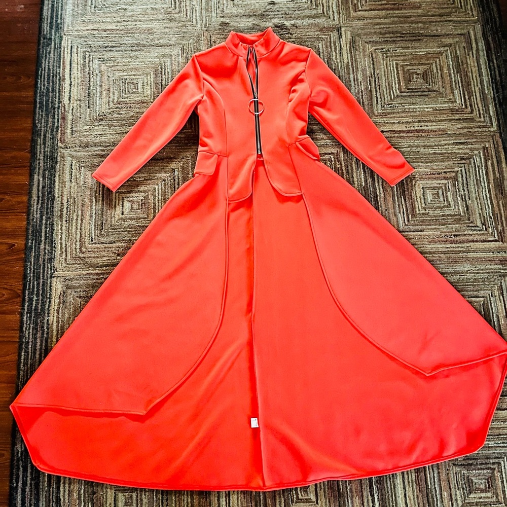 Red Orange Flowy Coat